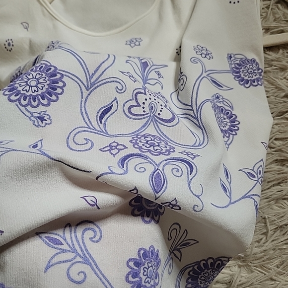 TFNC Paris London Y2K Style White Stretchy Sleeveless Tank Top Glittery Purple - Picture 10 of 10